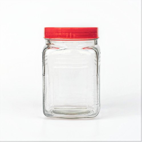 โหลเหลี่ยมฝาแดง Glass Jar