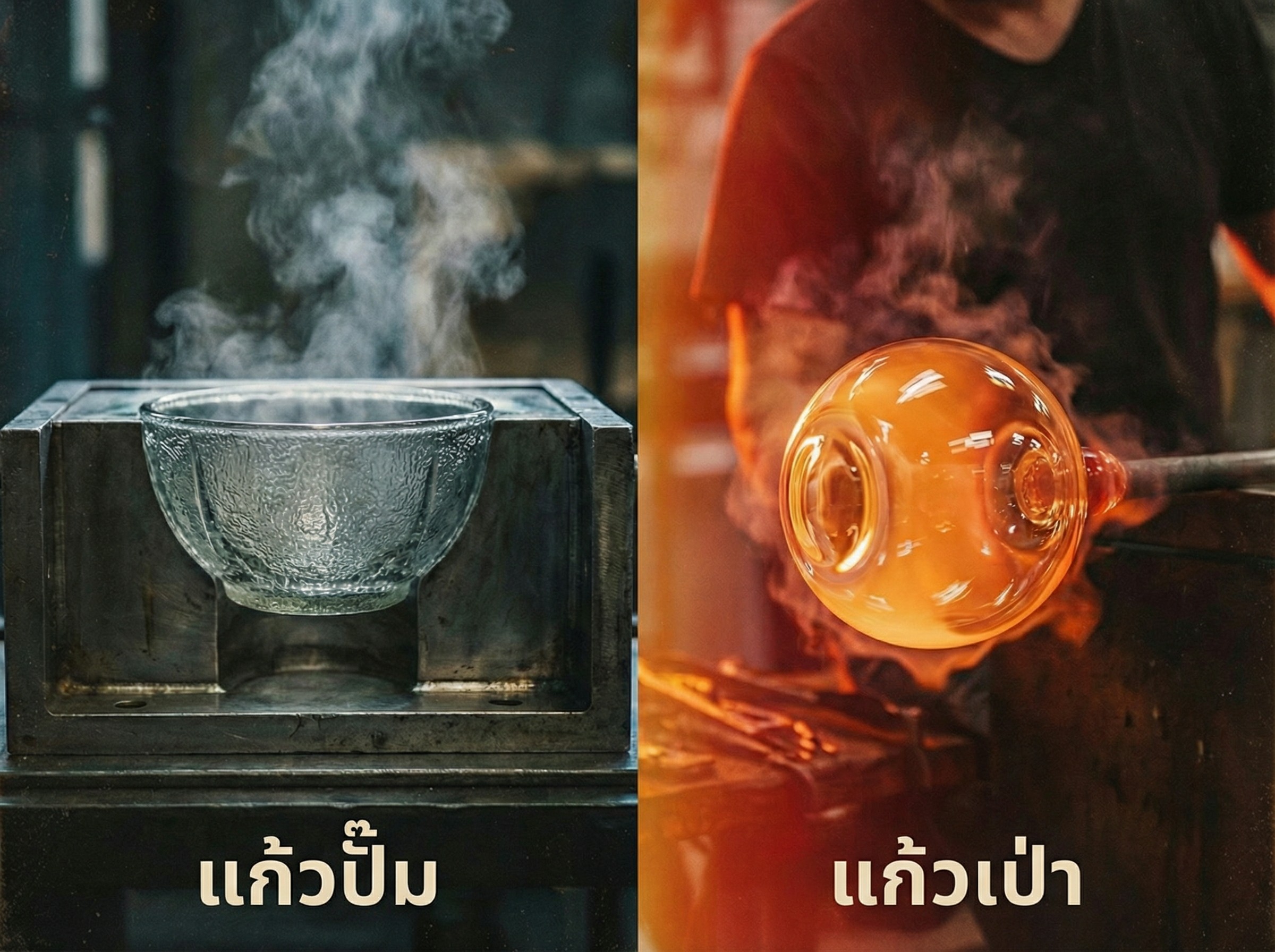 แก้วปั๊ม แก้วเป่า