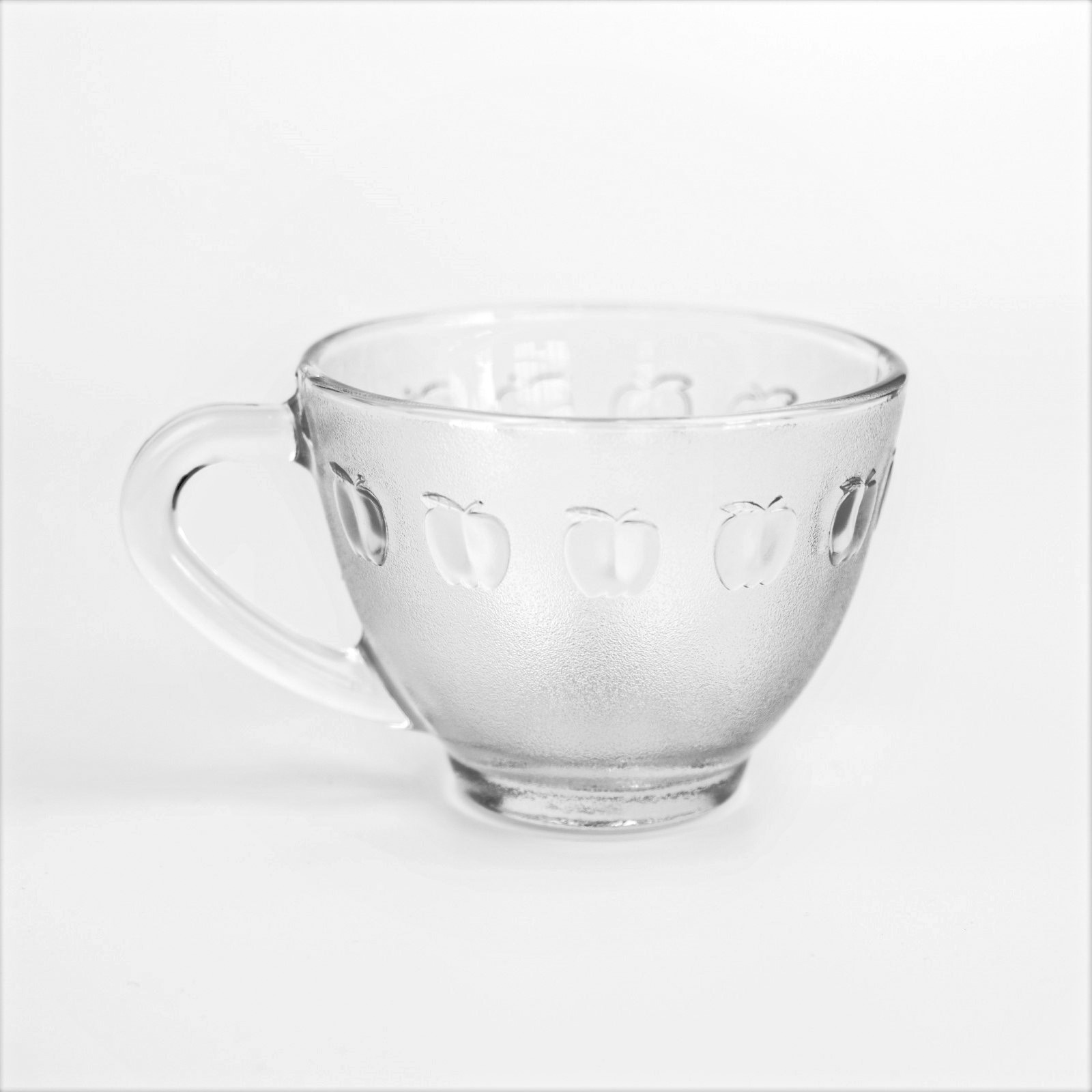 แก้วหูแอปเปิล Clear Cup with Apple Pattern